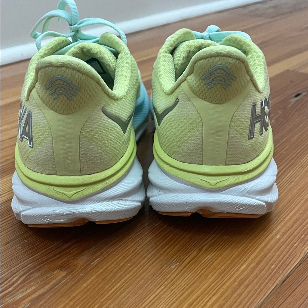 Hoka Lightweight Running Shoes in Lime and Light Blue - Picture 2 of 8